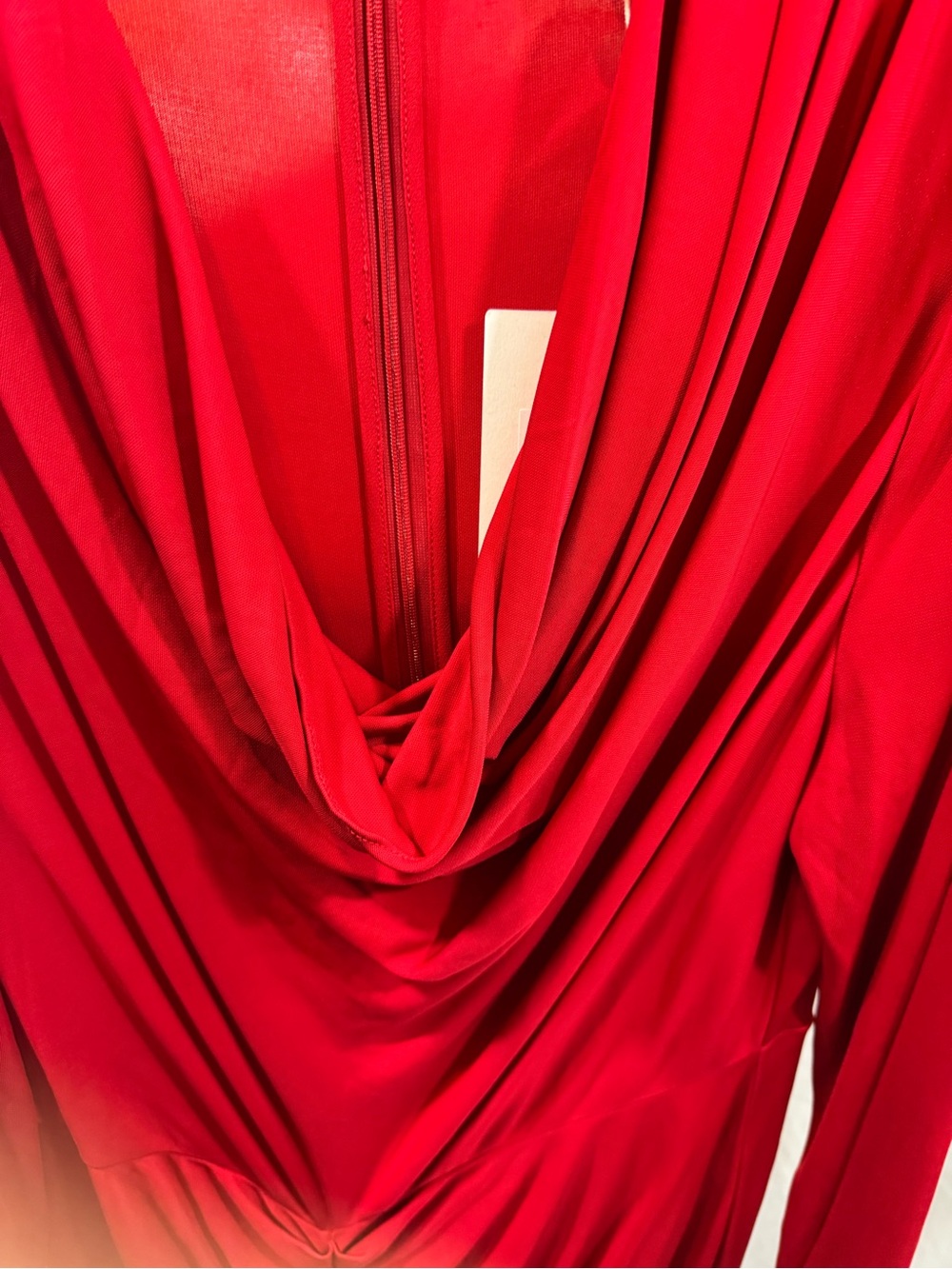 Diane von Furstenberg Red Draped Long-Sleeve Jersey Dress XL - Picture 8 of 10